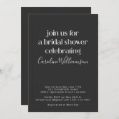 ミニマルモダンリスト白黒ブライダルシャワー 招待状 (正面/裏面)