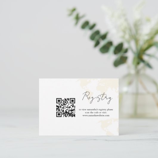 ミニマルモダンリスト目的地のウェディングレジストリ エンクロージャーカード (スタンド正面)