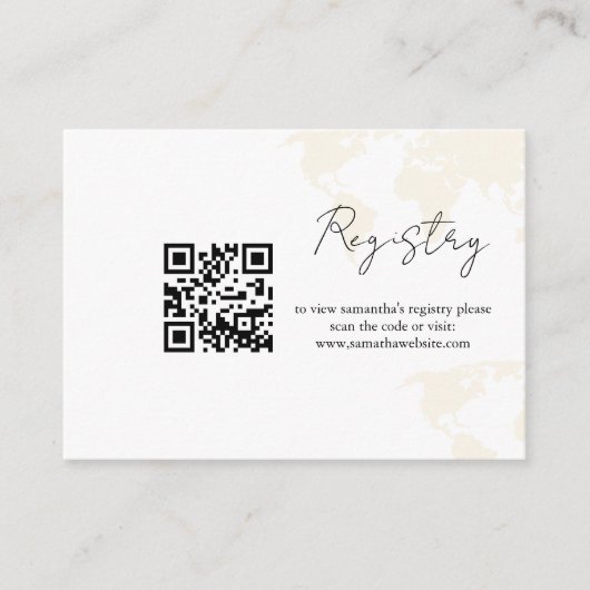 ミニマルモダンリスト目的地のウェディングレジストリ エンクロージャーカード (正面)