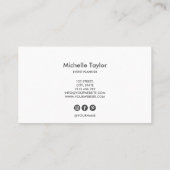 ミニマルモダンリスト紫の瑪瑙の署名スクリプト 名刺 (裏面)