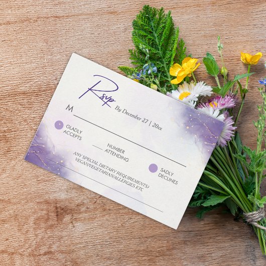 ミニマルモダンリスト紫色の薄紫エンクロージャカード エンクロージャーカード