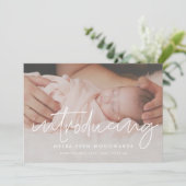 ミニマルモダンリスト紹介ベビー写真 案内状 (スタンド正面)