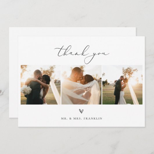 ミニマルモダンリスト結婚の写真 サンキューカード (正面/裏面)