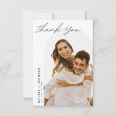 ミニマルモダンリスト結婚の2枚の写真 サンキューカード (正面)