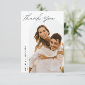 ミニマルモダンリスト結婚の2枚の写真 サンキューカード (スタンド正面)