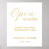 ミニマルモダンリスト結婚スクリプトの開席記号 箔ポスター (正面)