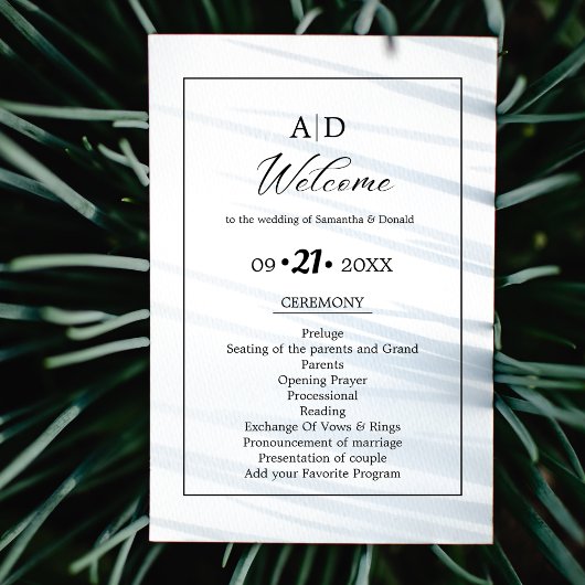 ミニマルモダンリスト結婚スクリプト式 招待状