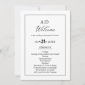 ミニマルモダンリスト結婚スクリプト式 招待状 (正面)