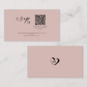 ミニマルモダンリスト結婚スクリプトQRコード エンクロージャーカード (正面/裏面)