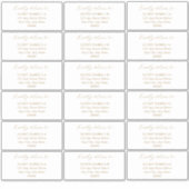 ミニマルモダンリスト結婚ホワイトのゲストアドレス シール (正面)