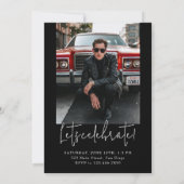 ミニマルモダンリスト縦5写真卒業 招待状 (裏面)