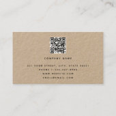 ミニマルモダンリスト署名スクリプトQRコードクラフト 名刺 (裏面)