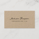 ミニマルモダンリスト署名スクリプトQRコードクラフト 名刺 (正面)