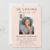 ミニマルモダンリスト葬儀フォトシンプルスクリプト 招待状 (正面)