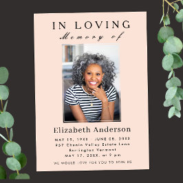 ミニマルモダンリスト葬儀フォトシンプルスクリプト 招待状