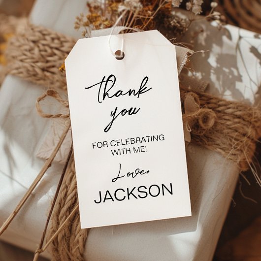 ミニマルモダンリスト誕生日パーティーありがとう ギフトタグ