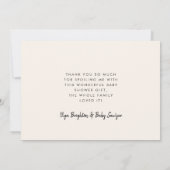 ミニマルモダンリスト赤ちゃんシャワーサンキューカード サンキューカード (裏面)