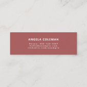 ミニマルモダンリスト赤の卒業式の名刺 コーリングカード (裏面)