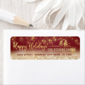 ミニマルモダンリスト金ゴールドスクリプトハッピーホリデーズレッド ラベル (インサイチュ)