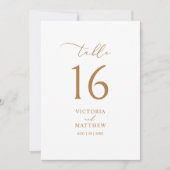 ミニマルモダンリスト金ゴールドテーブル番号カード (正面)