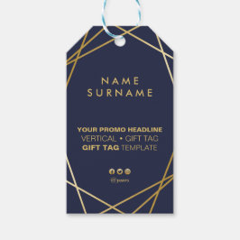 ミニマルモダンリスト金ゴールド幾何学垂直 ギフトタグ