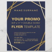 ミニマルモダンリスト金ゴールド幾何学模様8.5インチx 11インチフライヤー チラシ (正面)