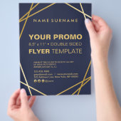 ミニマルモダンリスト金ゴールド幾何学模様8.5インチx 11インチフライヤー チラシ (手)