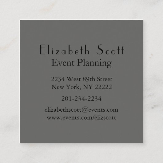 ミニマルモダンリスト金ゴールド幾何学的デザイン スクエア名刺 (裏面)