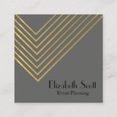ミニマルモダンリスト金ゴールド幾何学的デザイン スクエア名刺 (正面)