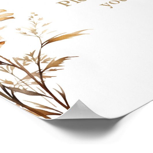 ミニマルモダンリスト金ゴールド放牧表サイン ポスター (角)