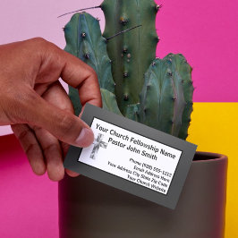 ミニマルモダンリスト陰影の黒教会牧師 名刺