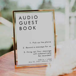 ミニマルモダンリスト音声ゲス結婚トブックのサイン ポスター