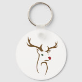 ミニマルモダンリスト鹿ラインアートクリスマス キーホルダー (裏面)
