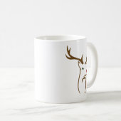 ミニマルモダンリスト鹿ラインアートクリスマス コーヒーマグカップ (正面右)