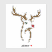 ミニマルモダンリスト鹿ラインアートクリスマス シール (シート)