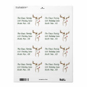 ミニマルモダンリスト鹿ラインアートクリスマス ラベル (フルシート)