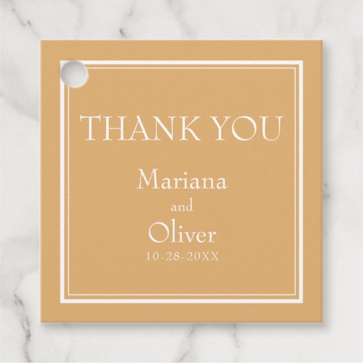 ミニマルモダンリスト黄メッセージカード フェイバータグ (正面)