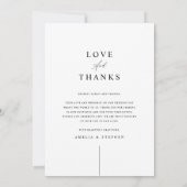 ミニマルモダンリスト黒のスクリプ結婚ト写真 サンキューカード (裏面)