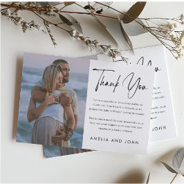 ミニマルモダンリスト黒手書きスクリプト サンキューカード