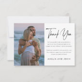 ミニマルモダンリスト黒手書きスクリプト サンキューカード (正面)