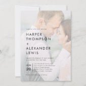 ミニマルモダンリスト2フォト結婚式招待状 招待状 (正面)