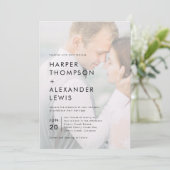 ミニマルモダンリスト2フォト結婚式招待状 招待状 (スタンド正面)