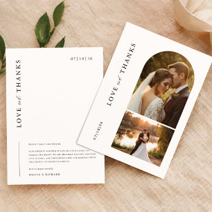 ミニマルモダンリスト2写真結婚ズ サンキューカード