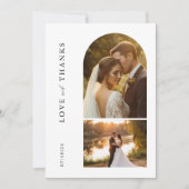 ミニマルモダンリスト2写真結婚ズ サンキューカード (正面)