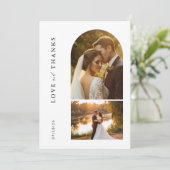 ミニマルモダンリスト2写真結婚ズ サンキューカード (スタンド正面)