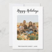 ミニマルモダンリスト3写真ハッピーホリデイズニュース シーズンカード (正面)