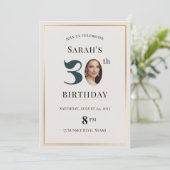 ミニマルモダンリスト30th誕生日招待状 招待状 (スタンド正面)