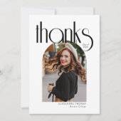 ミニマルモダンリスト&アーチフォト卒業 サンキューカード (正面)