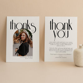ミニマルモダンリスト&アーチフォト卒業 サンキューカード