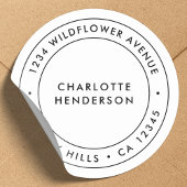 ミニマルモダンリスト |シンプル縁ど差出人住所 ラウンドシール